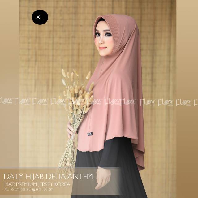 (ORIGINAL FLOW){SZ XL} Hijab instan DELIA ANTEM