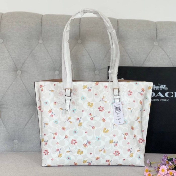 Coach Mollie Tote In Signature Canvas With Mystical Floral Print