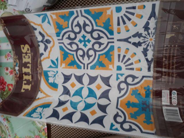 Fyc1001 45cm X 30 Cm Isi 6 Kotak Blue Classic Sticker Tegel