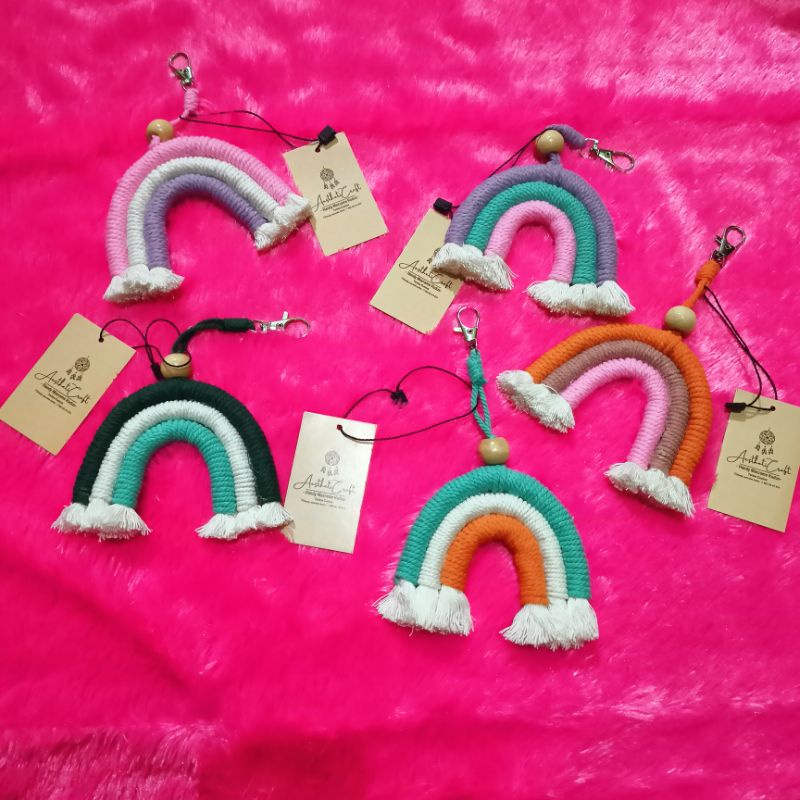 PART 2 rainbow macrame gantungan kunci kekinian lucu unik murah