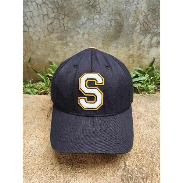 Topi MLB Fitted Initial S Logo Baseball Cap Caps Hat Hats