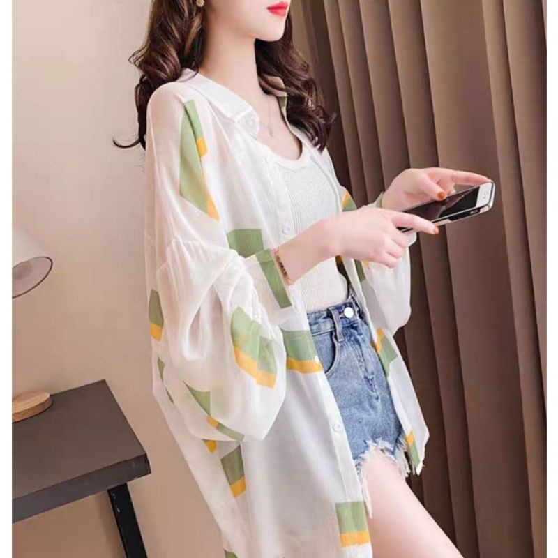 MDLV ~ 8522 NARA BLOUSE KOREA BLOUSE TRANSPARAN BLOUSE PREMIUM BLOUSE WANITA FASHION IMPORT