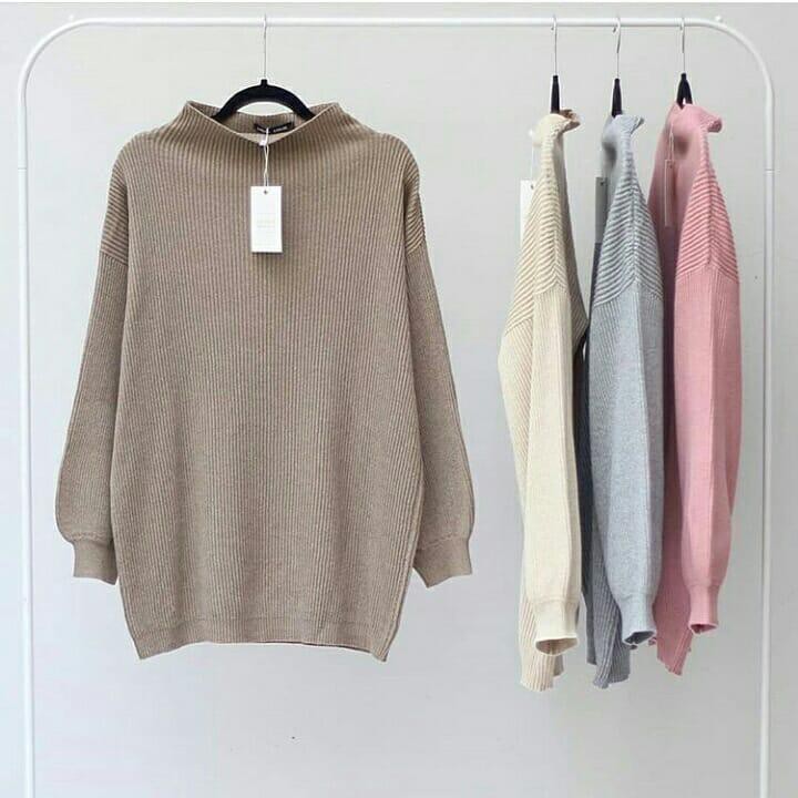 Queenbags89 baju outfit cewek baju atasan wanita baju Rajut Bayoneta sweater