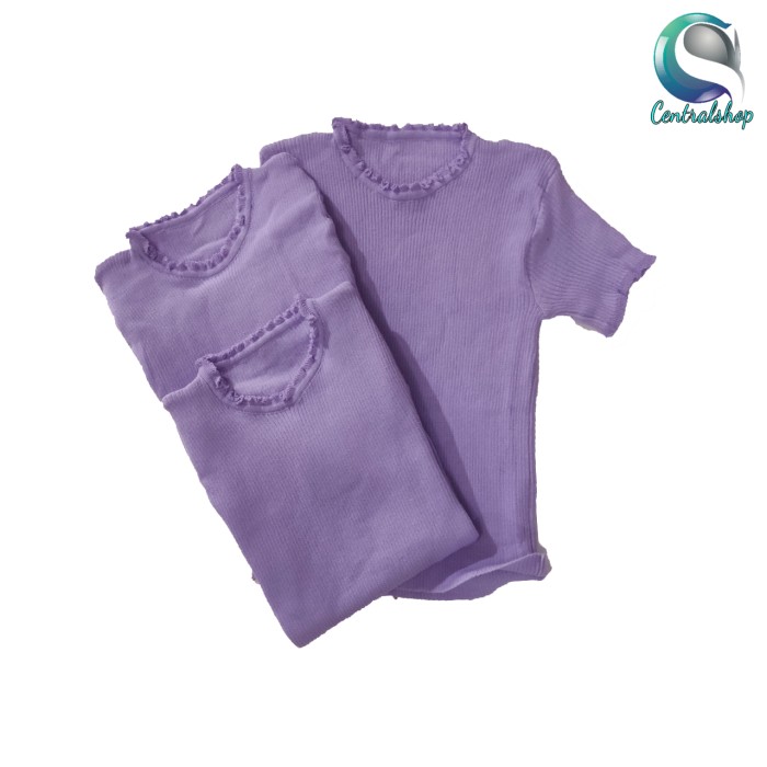 crop tshirt TOP knit kriwil rajut korea || CROP LILAC