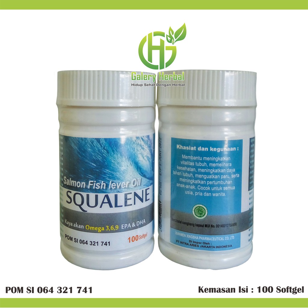 SQUALENE SALMON FISH LEVER OIL ISI 100 SOFTGEL | KAPSUL SQUALENE JAMINAN 100% ORIGINAL