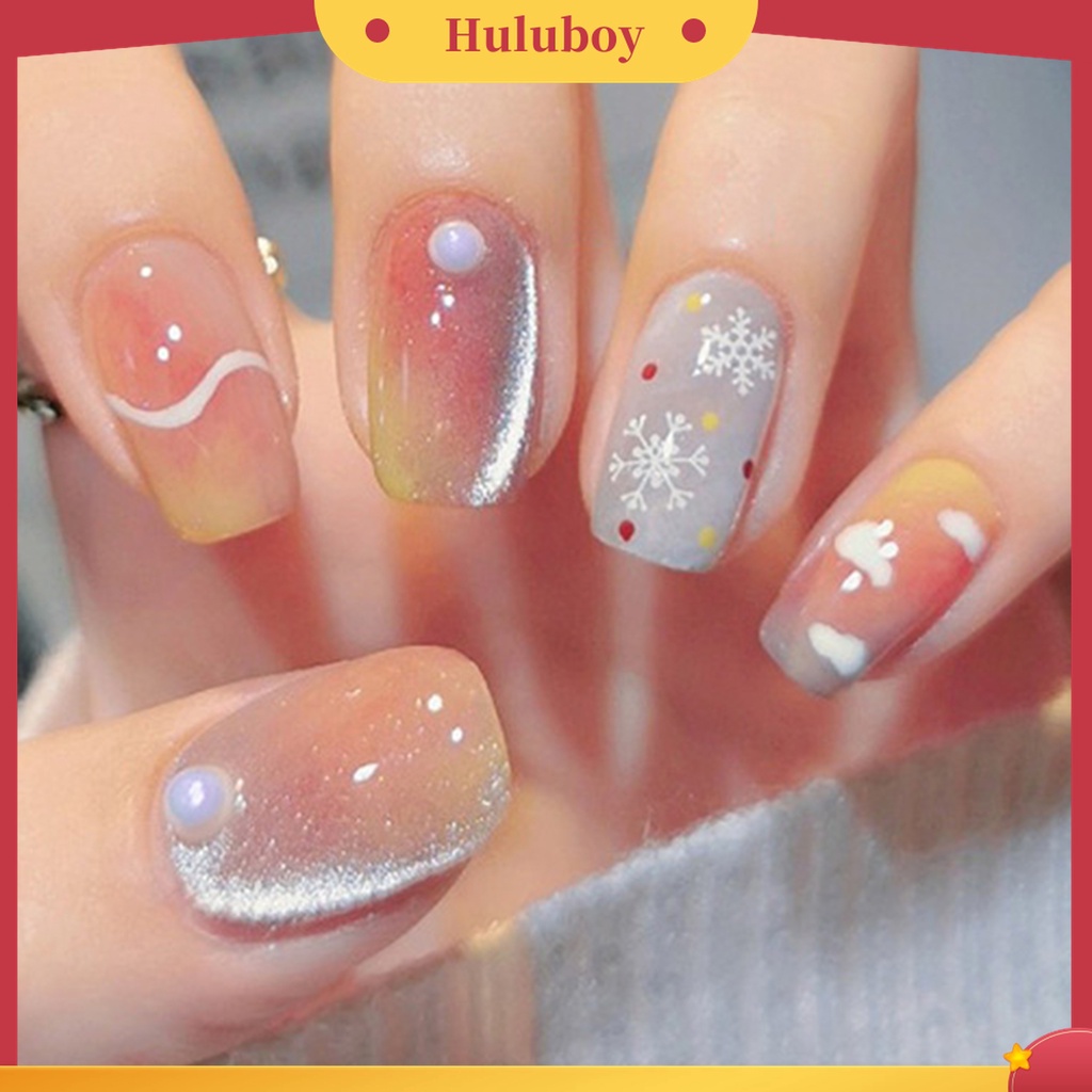 Huluboy Huluboy♡ 12 Grid / Kotak Berlian Imitasi Glitters 3D Bentuk Bulat Untuk Dekorasi Nail Art