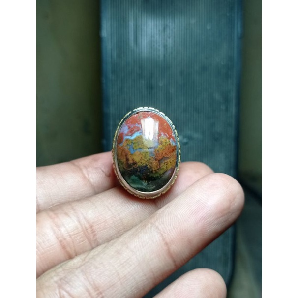 cincin batu akik pancawarna kembang super dim kantor lain bacan phyrus persia