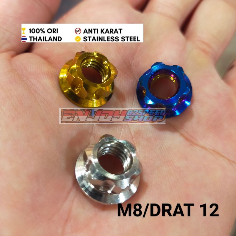 Mur pb probolt M8 / Drat 12 asli stainles new model gear HARGA SATUAN