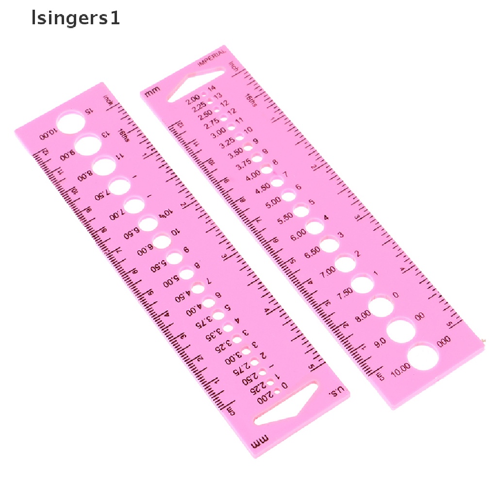 (lsingers1) 2pcs Penggaris Ukur All In One 2.0-10.0mm Untuk Rajut Crochet