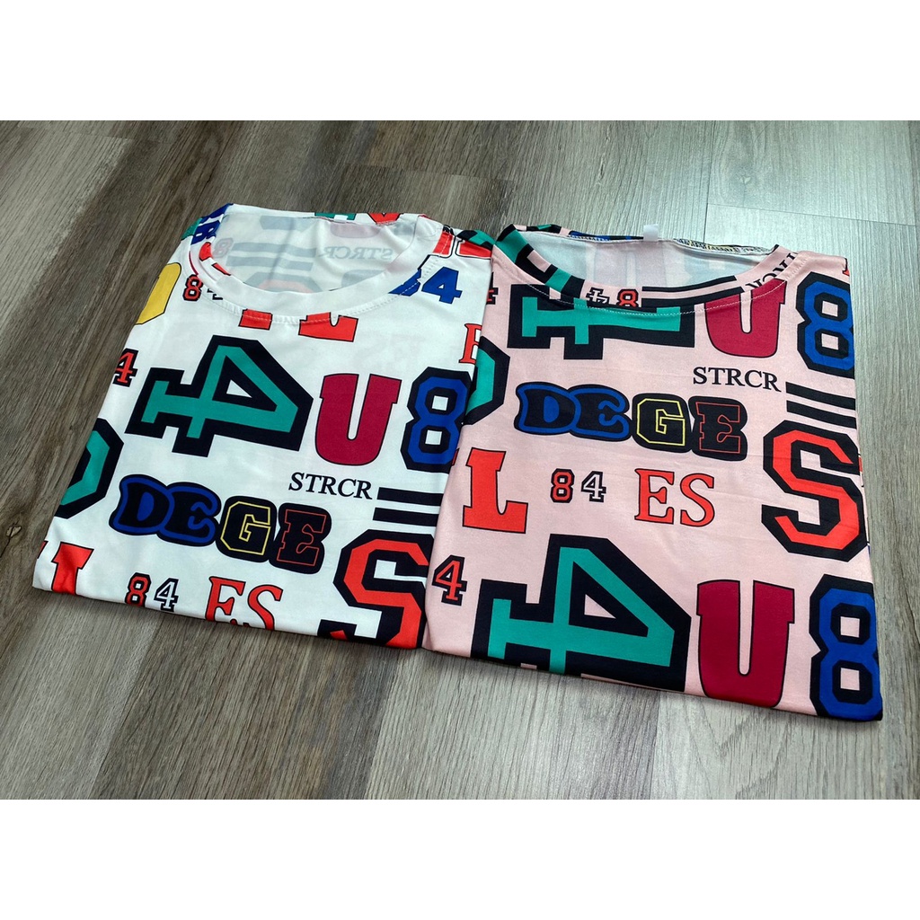 Oversize Tee Tshirt Wanita Model Longgar Motif Angka