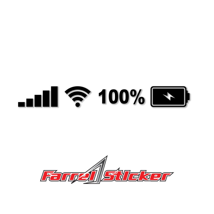 stiker Mobil baterai Sticker sinyal WIFI MOBIL 30CM