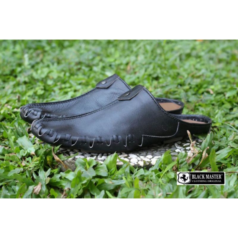 COD TERLARIS- SEPATU SLOP KULIT ASLI ! BLACKMASTER BUSTONG Slop Original CH1