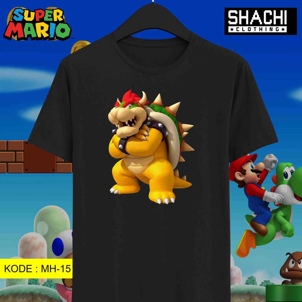 T Shirt Kaos Game Jadul SUPER MARIO - MARIO BROS – MH15 – Premium Black NSA