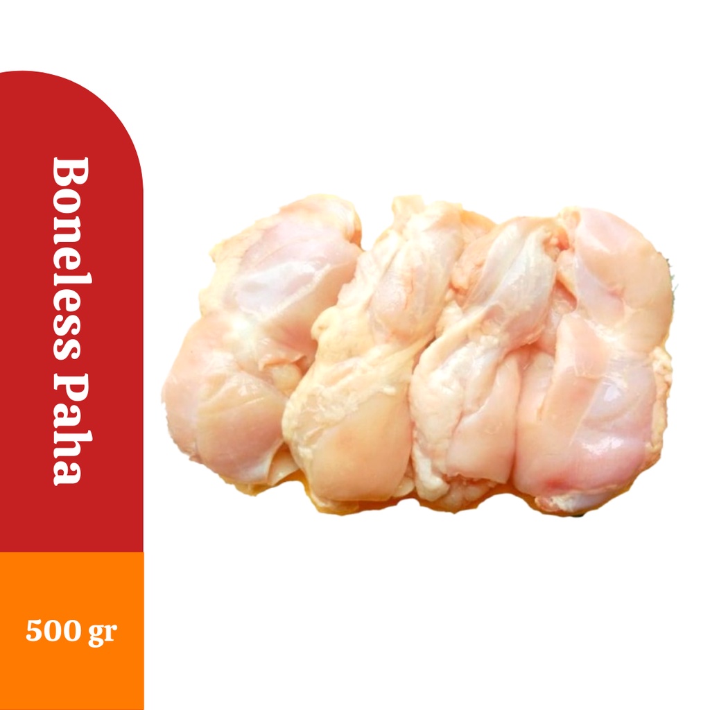 

Boneless Paha Ayam / Paha Ayam Tanpa Tulang dan Kulit 500 Gr