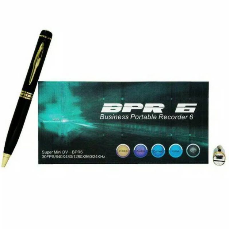 CAMERA PULPEN CCTV + BOX KAMERA PENGINTAI TERSEMBUNYI FULL HD HIDDEN CAM BPR 6 SPY MODEL PULPEN HD-4