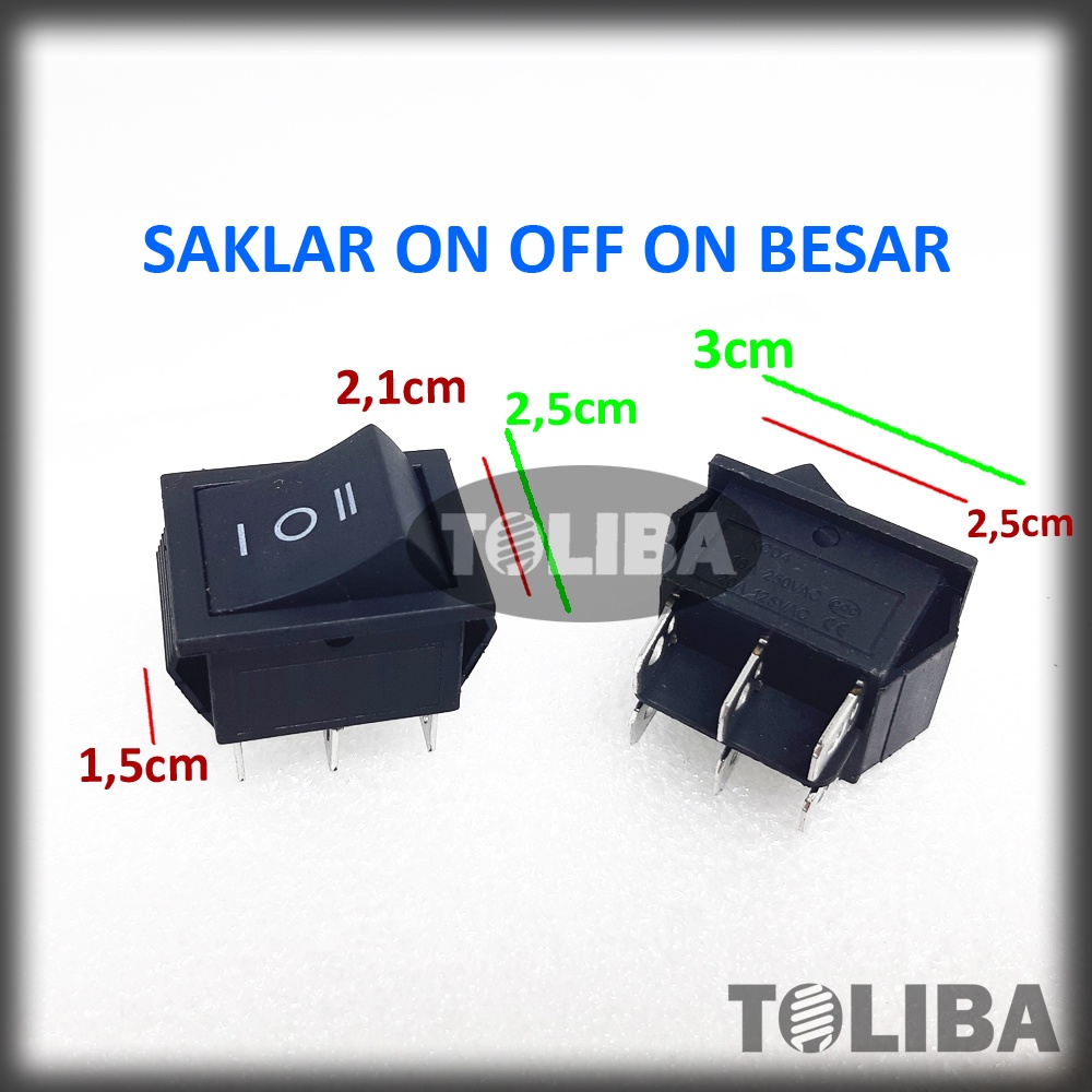 saklar switch on off on besar 6 Kaki rocker switch dpdt / saklar on off on 6 pin