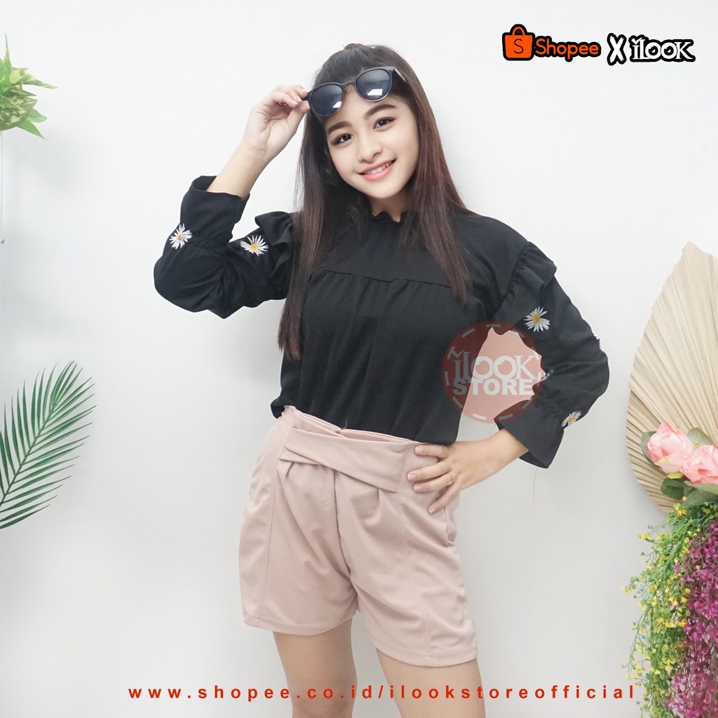 ilook | Momo Pant | Celana Pendek Momo | Celana Pendek Wanita | Celana Korean Style Bahan Crepe