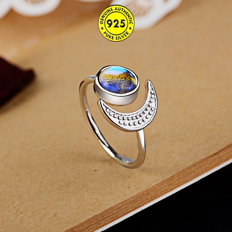 Cincin Silver 925 Dengan Batu Moonstone Untuk Wanita