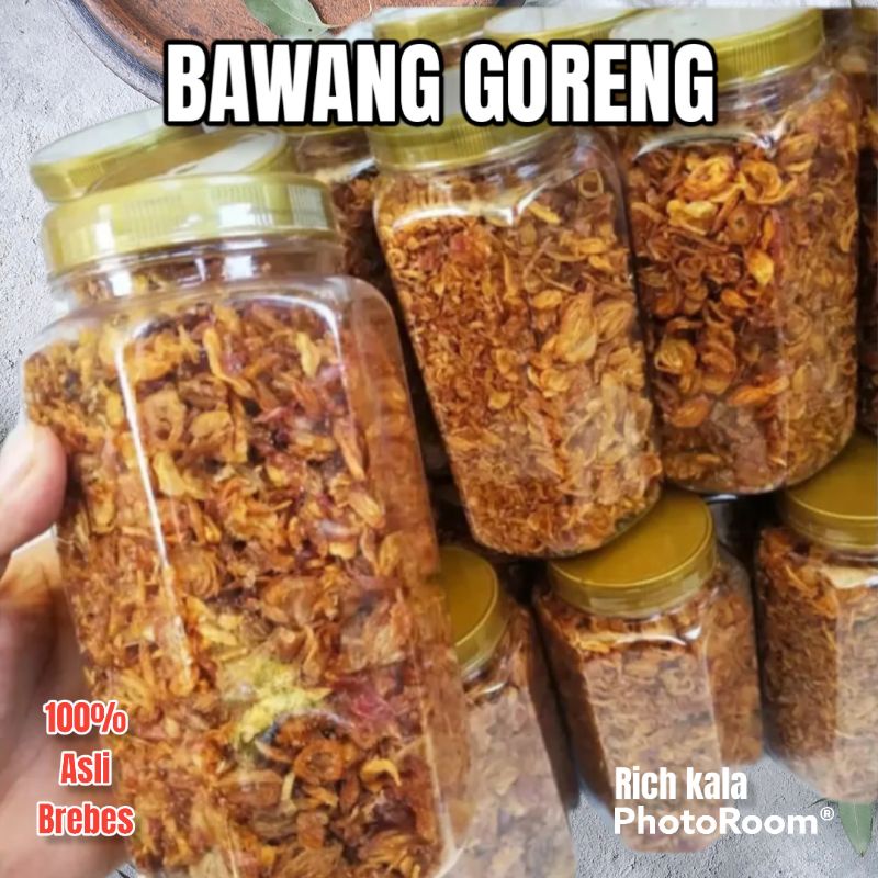 Bawang merah goreng / brambang goreng kemas toples / bawang goreng 200 gr