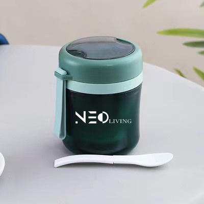 Mangkok Sup Free Sendok Cangkir Sup 450ml / Termos Sup Stainless Anti Tumpah Neo Living