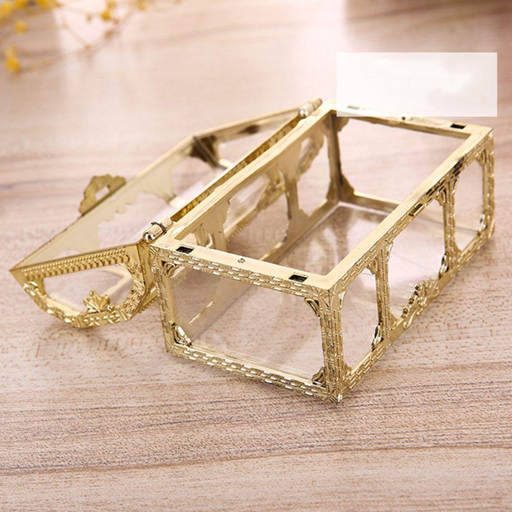 Chookyy Treasure Chest Retro Plastik Transparan Trinket Organizer Crystal Permata Candy Box