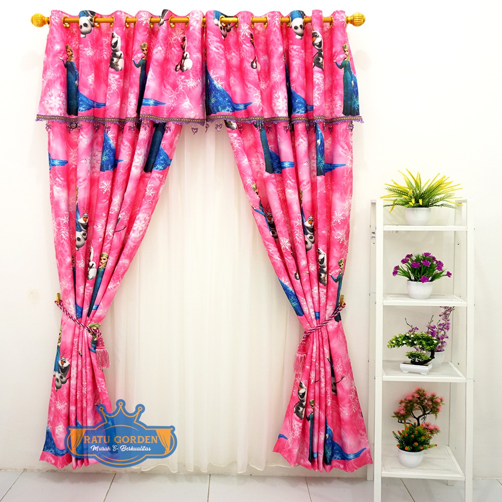 Gorden Blackout Gorden tebal Gorden Pintu Gorden Jendela Gorden Anak Gorden Karakter Motif Frozen