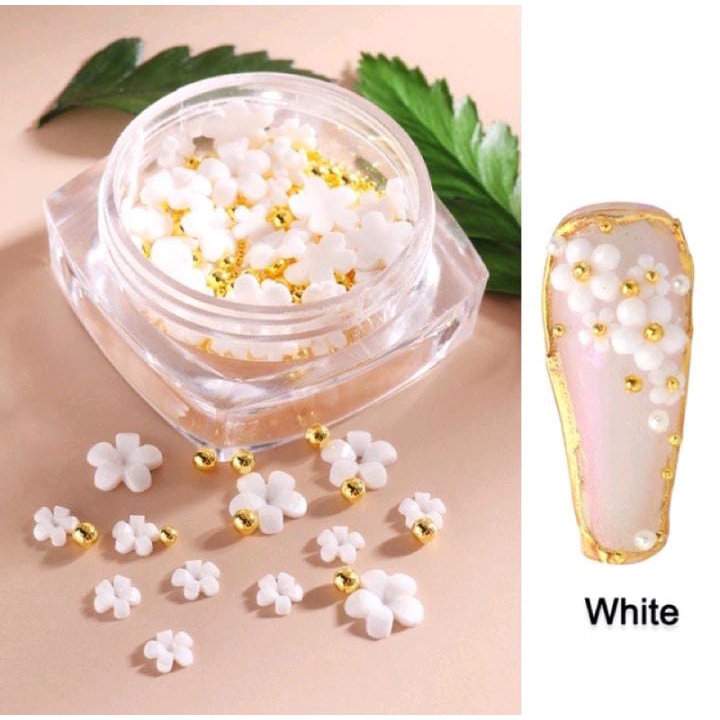 NAIL FLOWER 3D RESIN HIASAN BUNGA 3D TIMBUL WEDDING NAILS