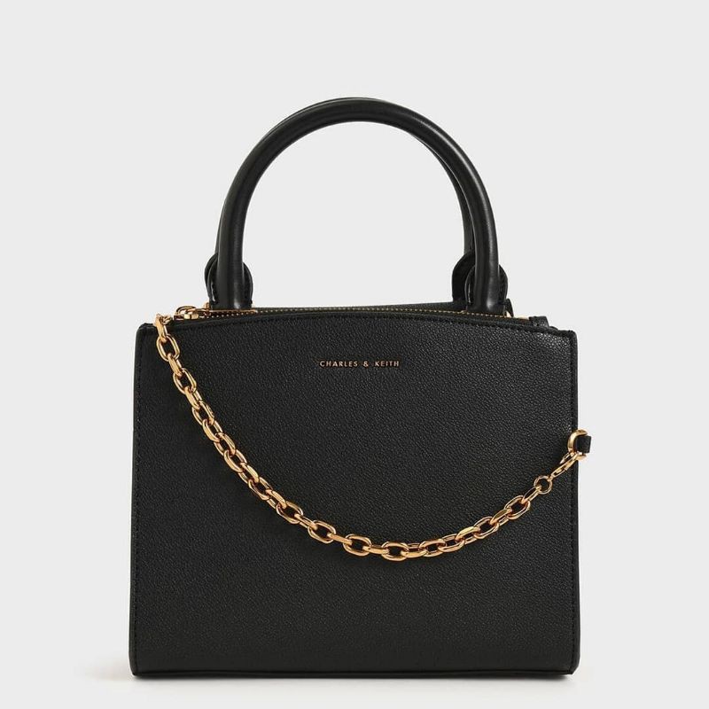 CK Chain-Link Top Handle Bag