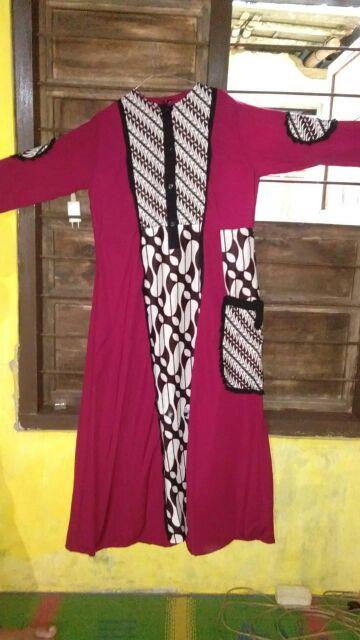 Gamis Vihan Batik Solo Fashion Wanita Gamis Batik Modern Dress Batik Kombinasi Ori By Svj