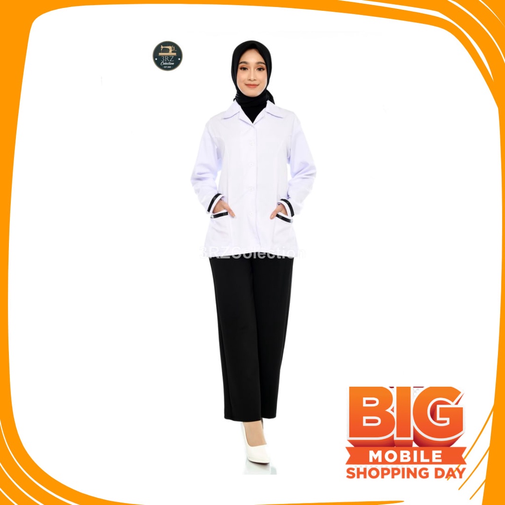 Bahan Tebal Bagus Tidak Tembus Full Halus /  Baju Dinas Putih Wanita PDH Putih PNS Cewek Kemeja Keme