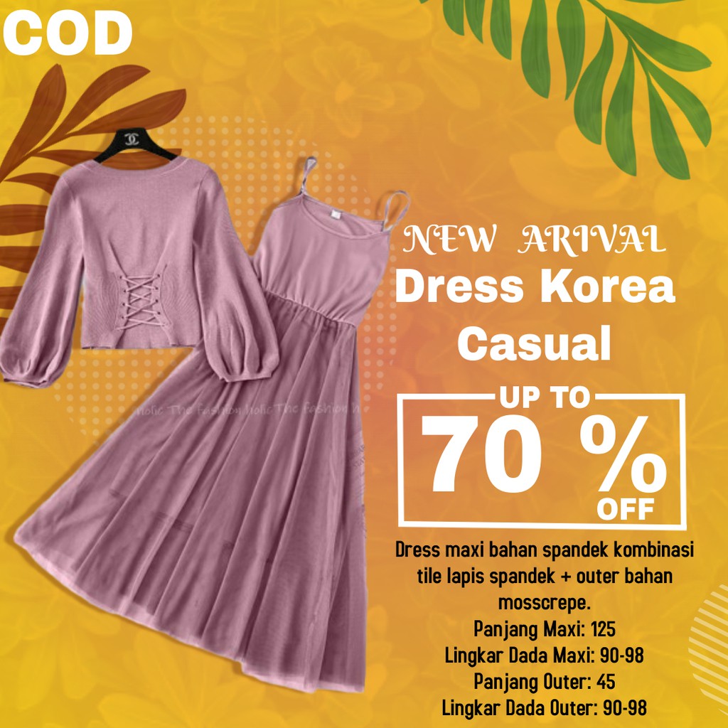 Outfit Korean Style Dress Korea Casual dress model terbaru