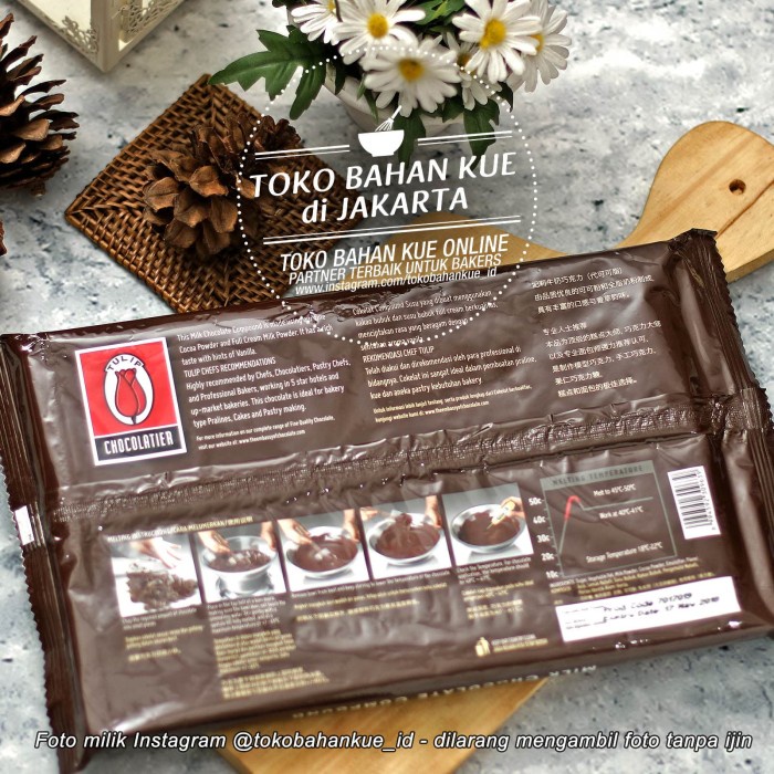 

Ht662D Milk Chocolate Compound Coklat Tulip Batang Cokelat Tulip Cocoa 200Gr Ht5H