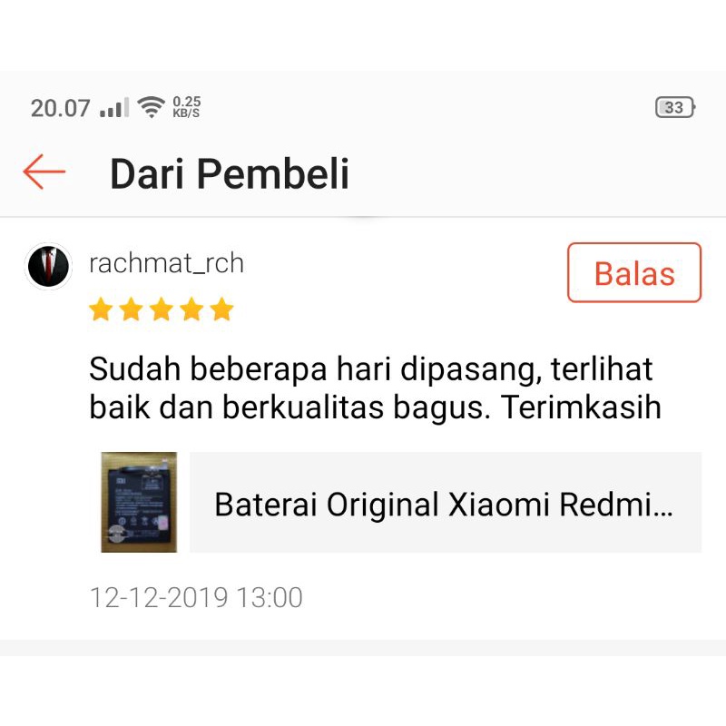 BATERAI ORIGINAL REDMI 6 / 6A / BN37 / BATRE REDMI 6 / BATTERY REDMI 6