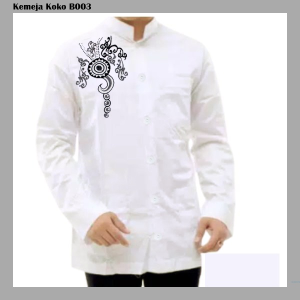 Kemeja Koko B003/Baju Kerja Pria Lengan Panjang/Baju Koko Pria