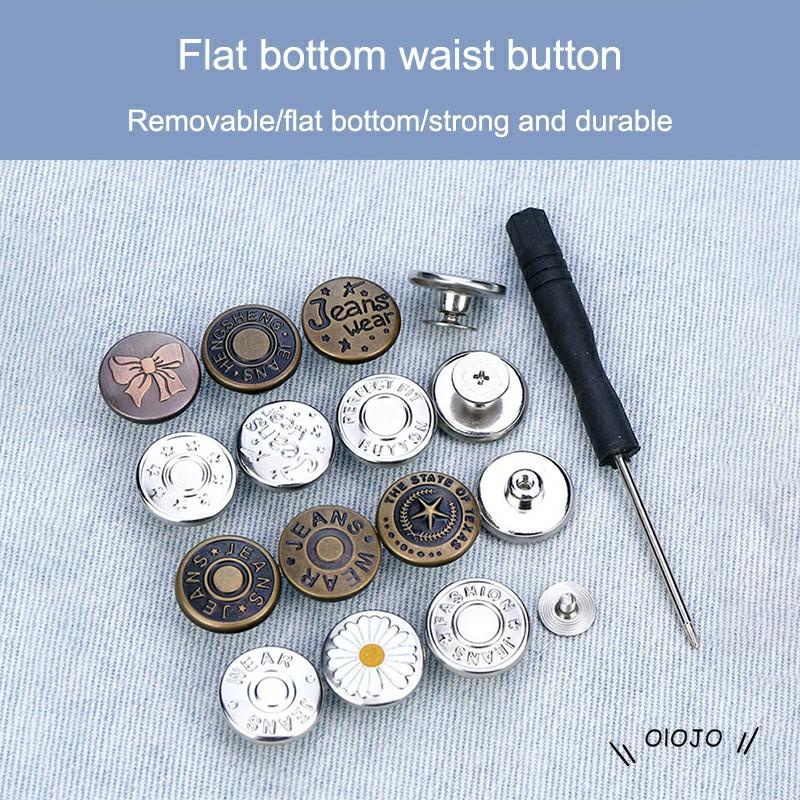 【COD】Kancing Metal Universal Tipe Sekrup Dapat Dilepas Tanpa Paku Untuk Celana Jeans
