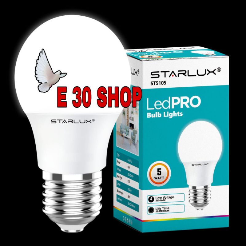 Bohlam Lampu LED PRO Buld lights Starlux 5 Watt Cahaya Putih