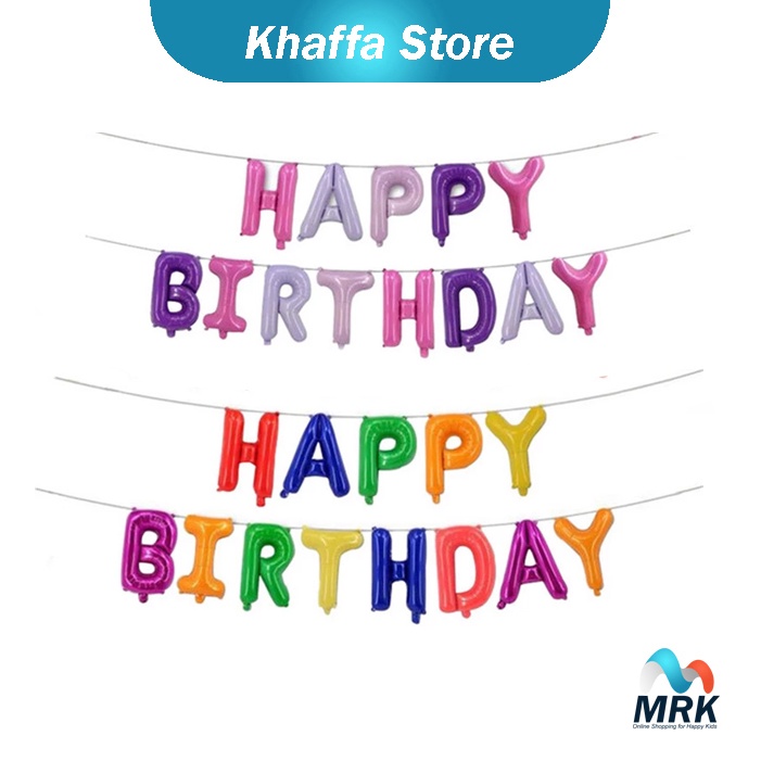 Balon Dekorasi Anak Perempuan tulisan HAPPY BIRTHDAY
