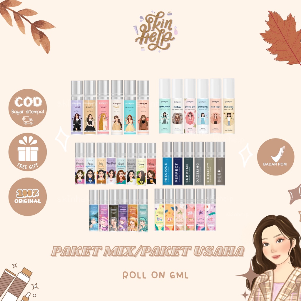 PAKET USAHA PARFUM PAKET MIX 6ml BPOM 25 pcs GEAMOORE KALA MEN/ GIRL ADDICTED SERIES PHILE X PERIOD 