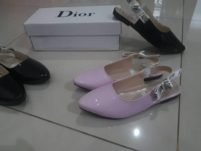 Ready 4 warna.. Sepatu Jdr Mirror Slingback Flat Shoes