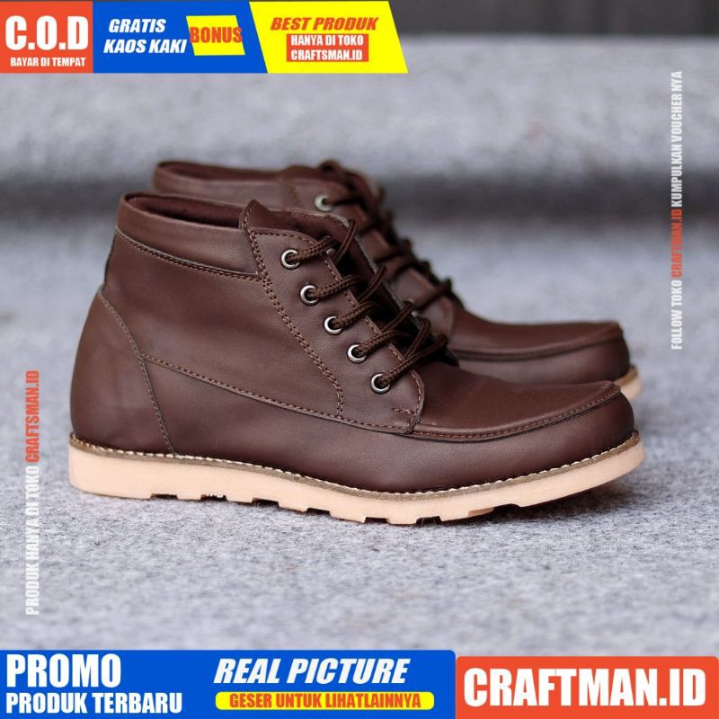 CRAFTS - Sepatu Boots Hitam Formal Pantofel Kerja Pria