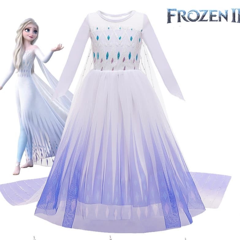 Kostum Frozen 2 Elsa Baju Costume Dress Pesta Anak Princess