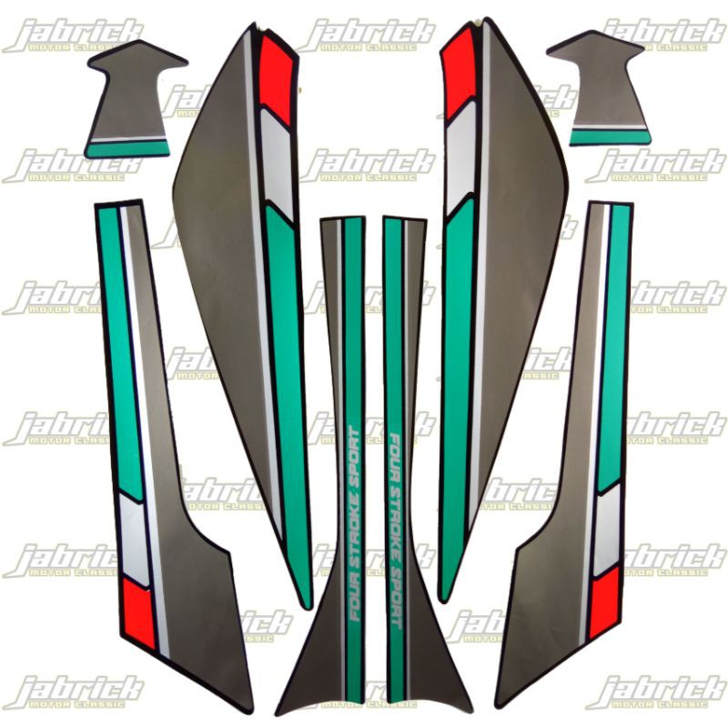 Striping Stiker Lis Standar Honda GL PRO 1992 Hijau