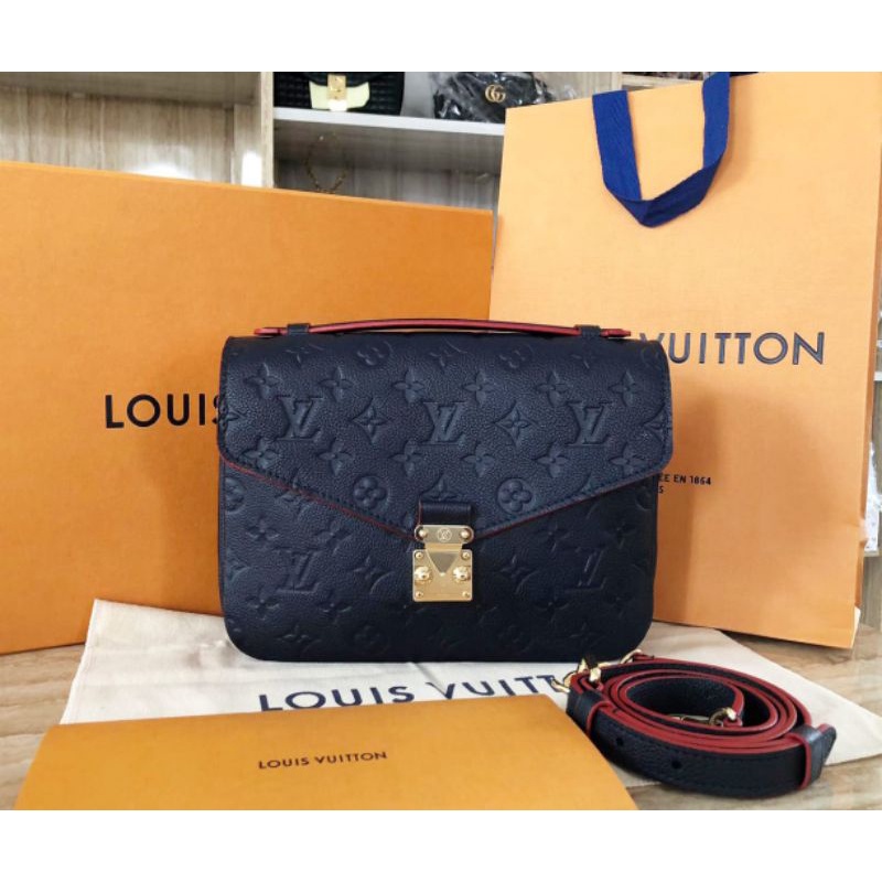LV Monogram Empreinte Pochette Metis Navy