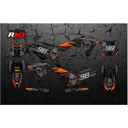 DECAL KX 250 F 2017 FULLBODY (001) DEKAL STIKER KX 250F KXF 2018 2019 2020 HITAM MERAH, KUNING, HIJA
