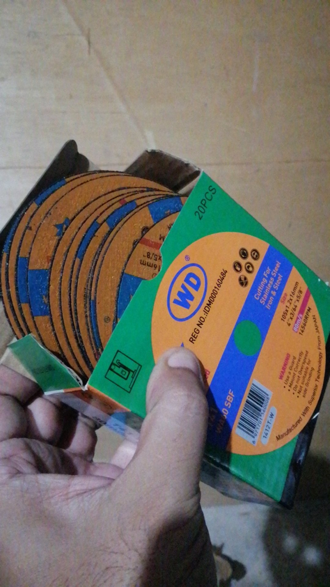 Wd 1 Box Batu Potong 4x1.2mm - Batu Gerinda 4 - Cutting Wheel 4 Inci Original