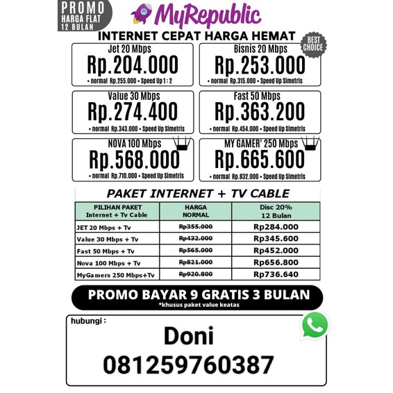 WiFi MyRepublic unlimited murah