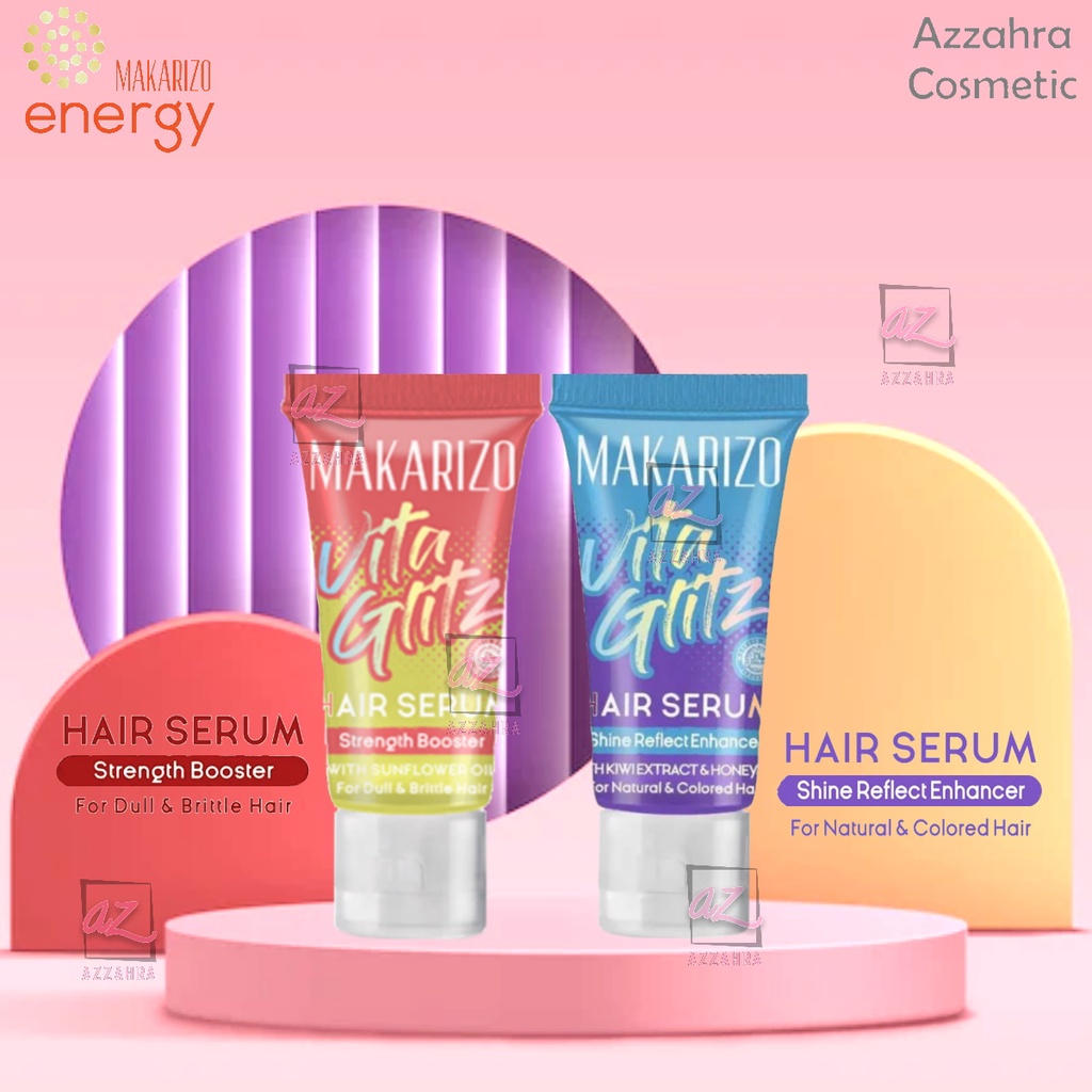 Makarizo Vitaglitz Hair Serum Strength Booster | Shine Reflect Enhancer 8ml | Serum Untuk Rambut