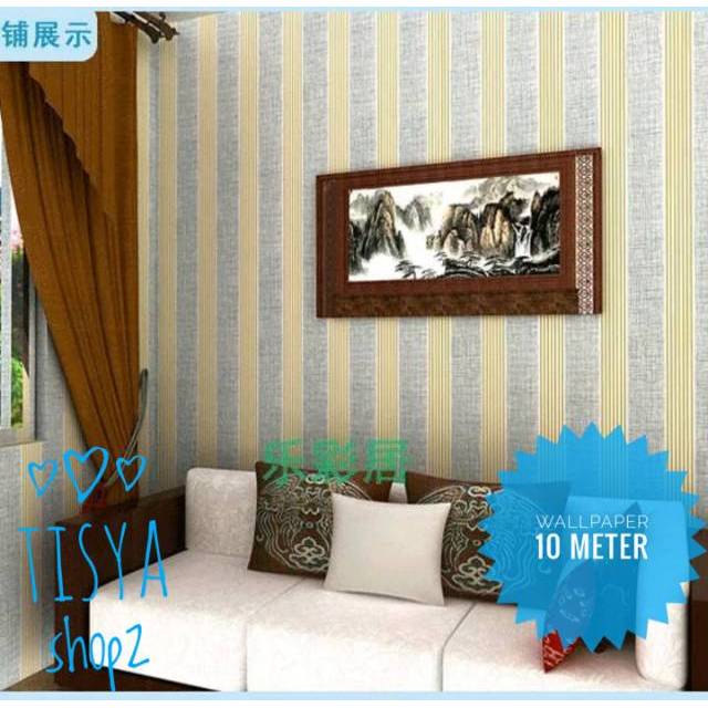 tisyaShopz WALLPAPER  10 METER HIASAN  DINDING  GARIS 