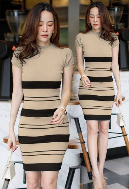 DRESS TANIA RAJUT BG9 / BAJU / TERUSAN / WANITA / DRESS RAJUT KOREA / BODYCON / TERMURAH