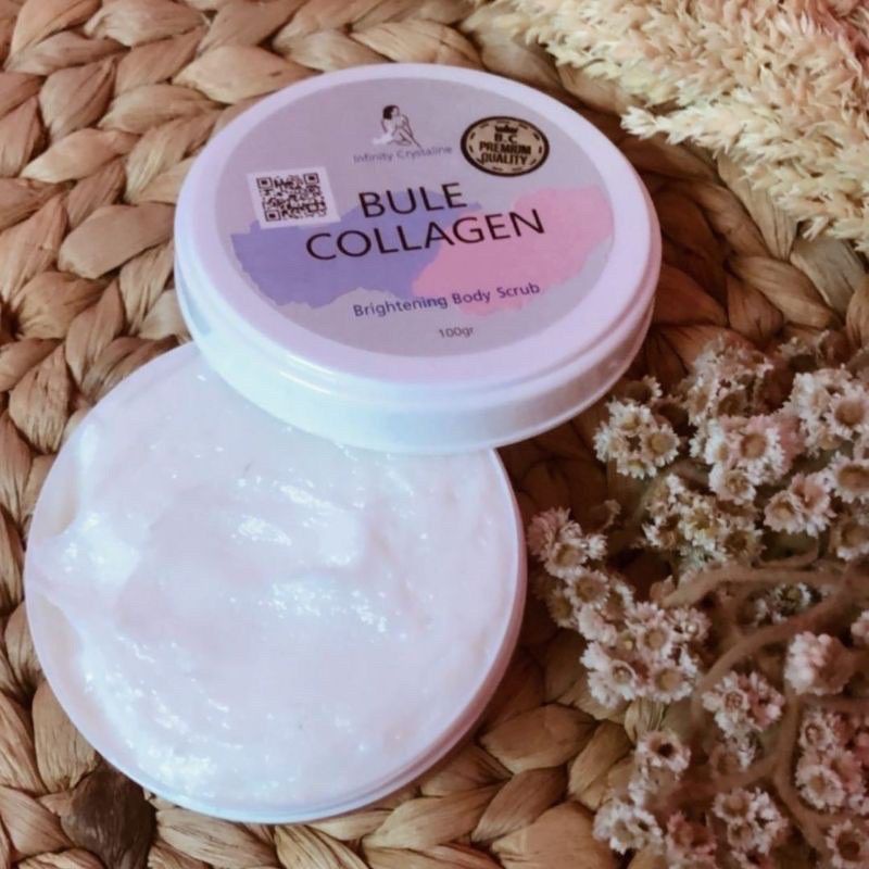 Bule Collagen Brightening Body Scrub pemutih Badan Original